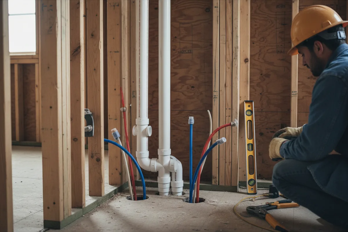 Drain and supply rough-in during Garbage Disposal Repair in Venango